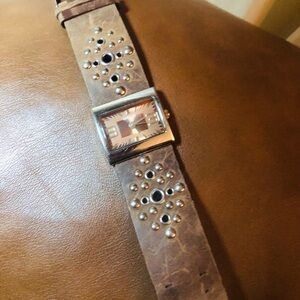 Chico's Brown and Silver Studded Watch